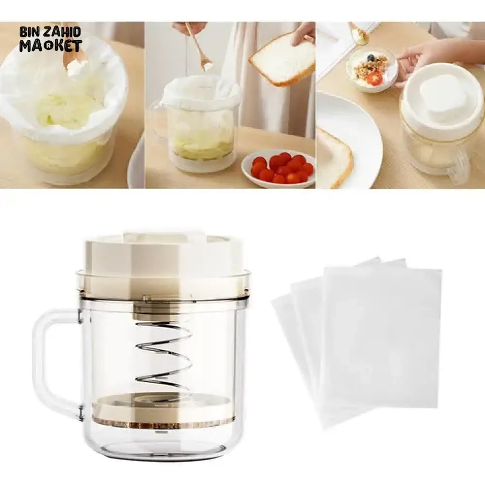YOGURT FILTER STRAINER | REUSABLE GREEK YOGURT MAKER & CHEESE MAKING CONTAINER - 1500ML