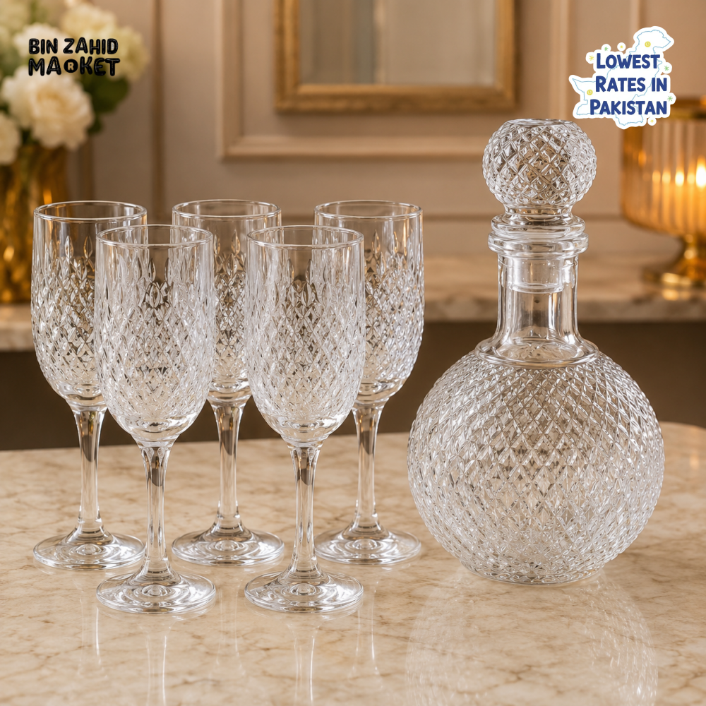 ZIBA CRYSTAL BEVERAGE SET - 7 PIECE SET