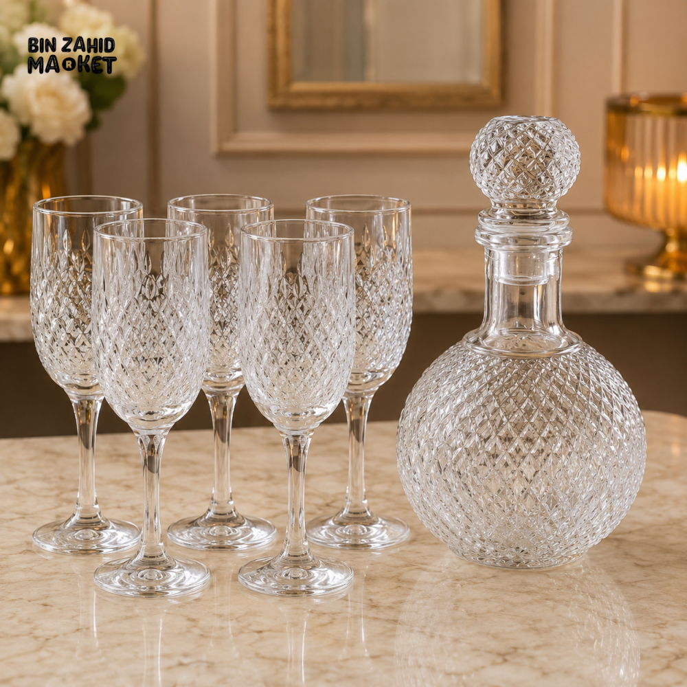 ZIBA CRYSTAL BEVERAGE SET - 7 PIECE SET