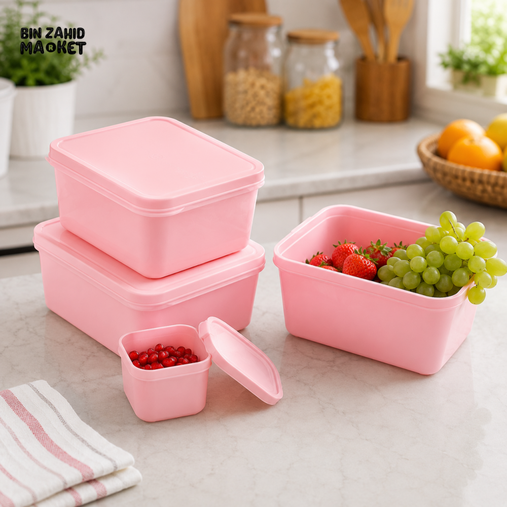 ZIBA MULTIPURPOSE FOOD STORAGE CONTAINER SET - SQUARE SHAPE