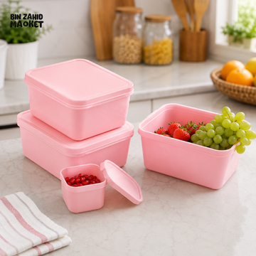 ZIBA MULTIPURPOSE FOOD STORAGE CONTAINER SET - SQUARE SHAPE