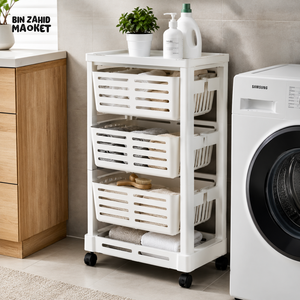 ZIBA ROLLING STORAGE CART WHITE - 3 LAYER
