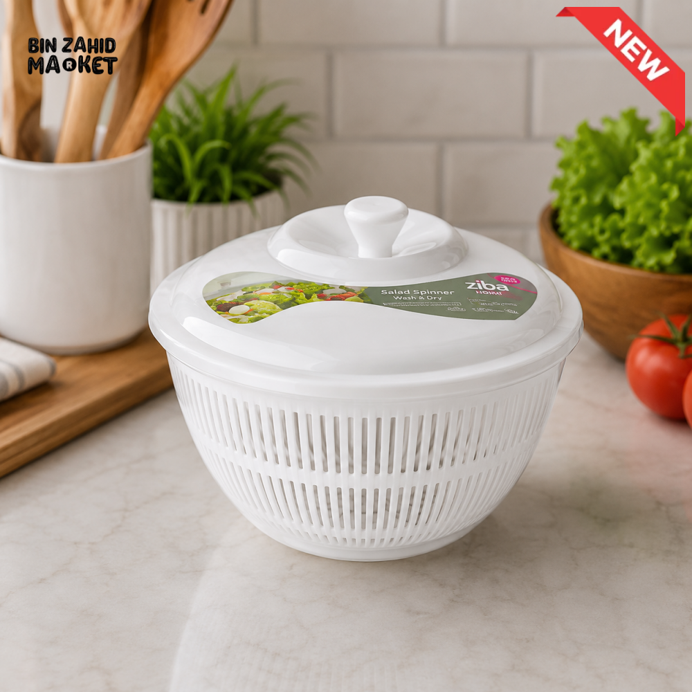 ZIBA SALAD SPINNER | VEGETABLE & FRUIT WASHING AND DRYING BOWL