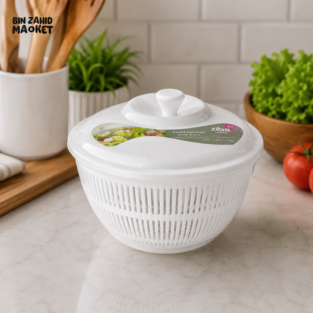 ZIBA SALAD SPINNER | VEGETABLE & FRUIT WASHING AND DRYING BOWL