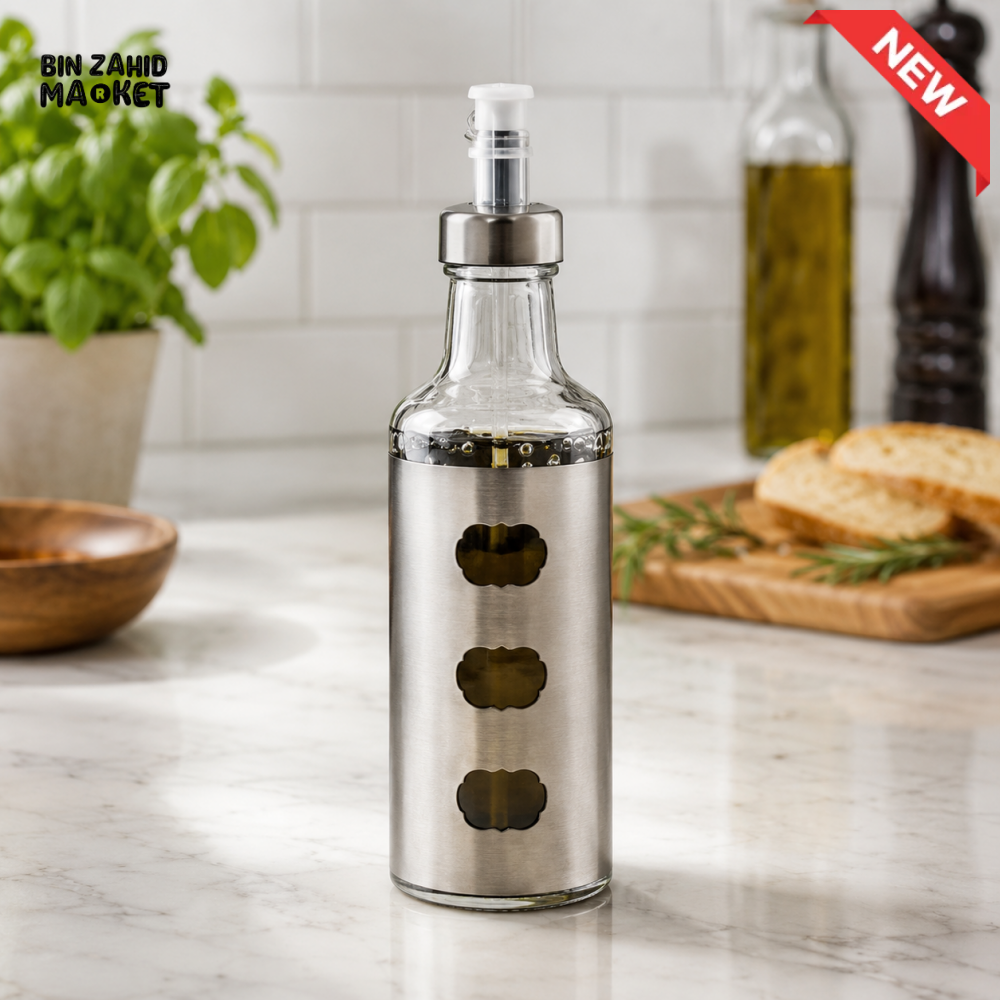 ZIBA Stainless Steel Oil & Vinegar Dispenser Bottle