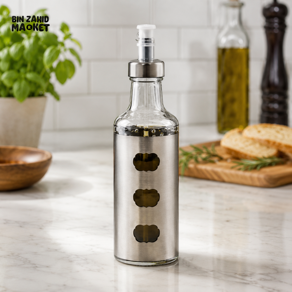 ZIBA Stainless Steel Oil & Vinegar Dispenser Bottle
